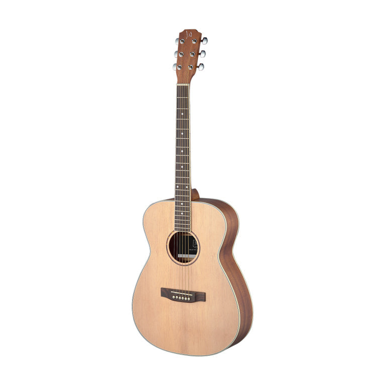 JN Guitars Asyla series 4/4 auditorium acoustic guitar with solid spruce top, left-handed model