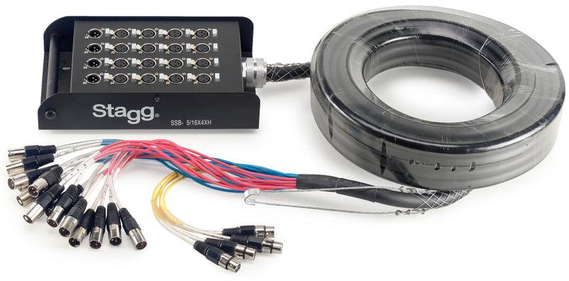 Stagg S-Series Stagebox - 16x XLR F Inputs/ 4x XLR M Outputs - 5m