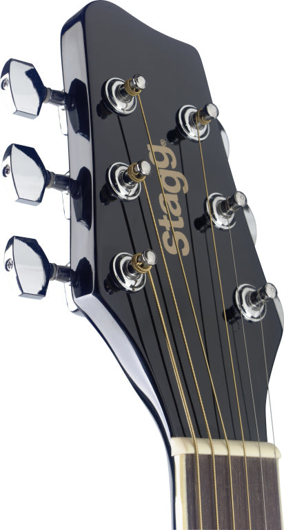 Stagg Black Auditorium cutaway acoustic-electric guitar with basswood top