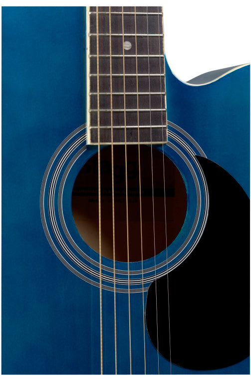 Stagg Blue auditorium cutaway acoustic-electric guitar with basswood top