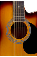 Stagg Sunburst auditorium cutaway acoustic-electric guitar with basswood top