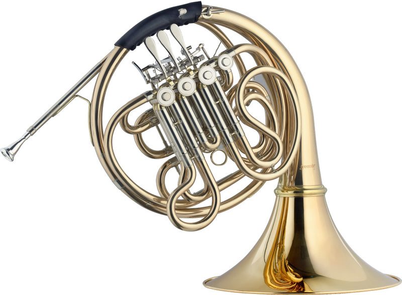 Stagg F/Bb Double Horn, 4 rotary valves, body in gold brass - clear lacquered