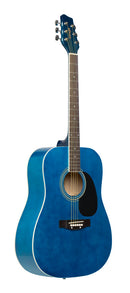 Stagg Blue dreadnought acoustic guitar with basswood top