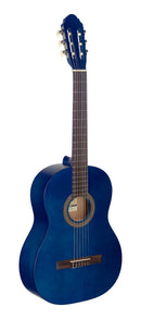 Stagg 4/4 blue classical guitar with linden top