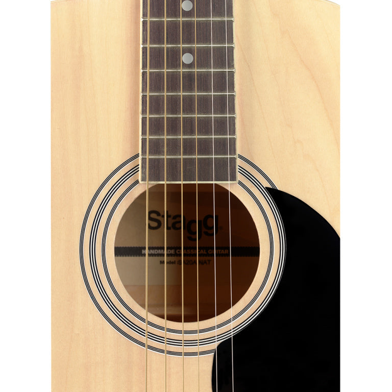 Stagg 4/4 natural-coloured auditorium acoustic guitar with basswood top