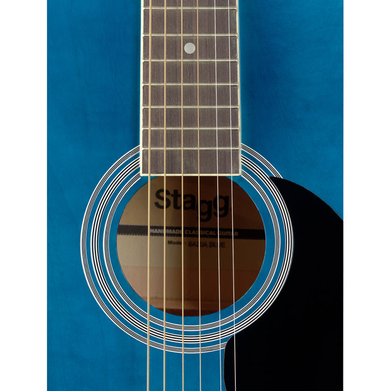 Stagg 4/4 blue auditorium acoustic guitar with basswood top