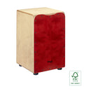 Stagg Standard-sized birch cajón with red front board finish