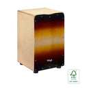 Stagg Standard-sized birch cajón with sunburst front board finish