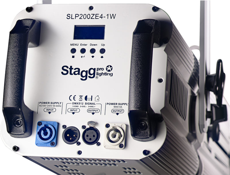 Stagg 200-watt RGBW profile stage light, white metal case (Spot 200)