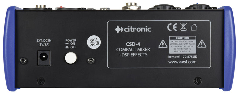 CSD-4 Compact Mixer with BT receiver + DSP Effects