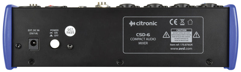 CSD-6 Compact Mixer with BT receiver + DSP Effects