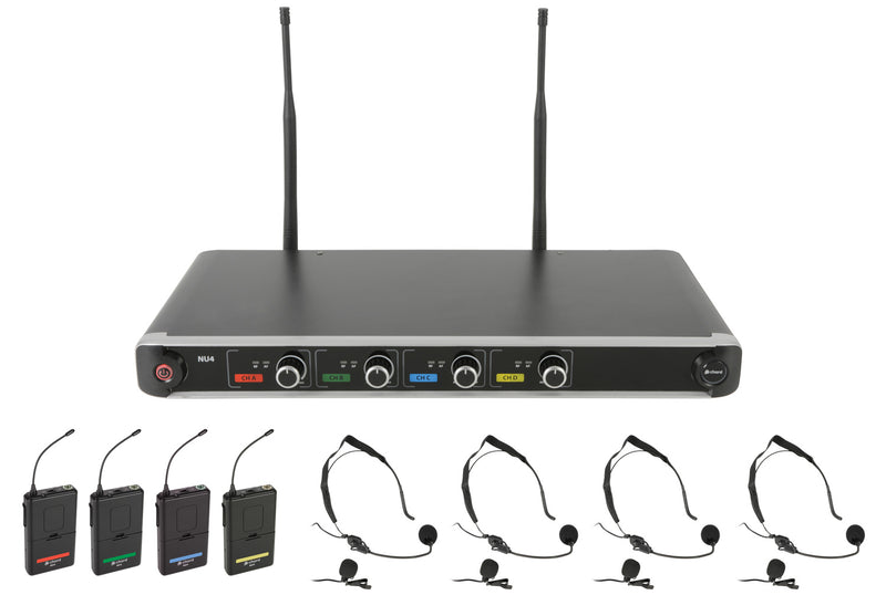 NU4-N Quad UHF System-Neck/Lapel