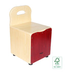 Stagg Basswood kid's cajón with EasyGo backrest, red front board