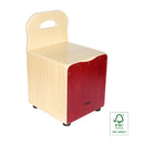 Stagg Basswood kid's cajón with EasyGo backrest, red front board