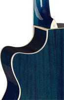 JN Guitars Transparent blueburst acoustic-electric auditorium guitar with solid spruce top, Bessie series