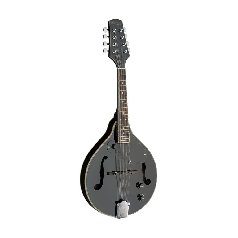 Stagg Black acoustic-electric bluegrass mandolin with nato top