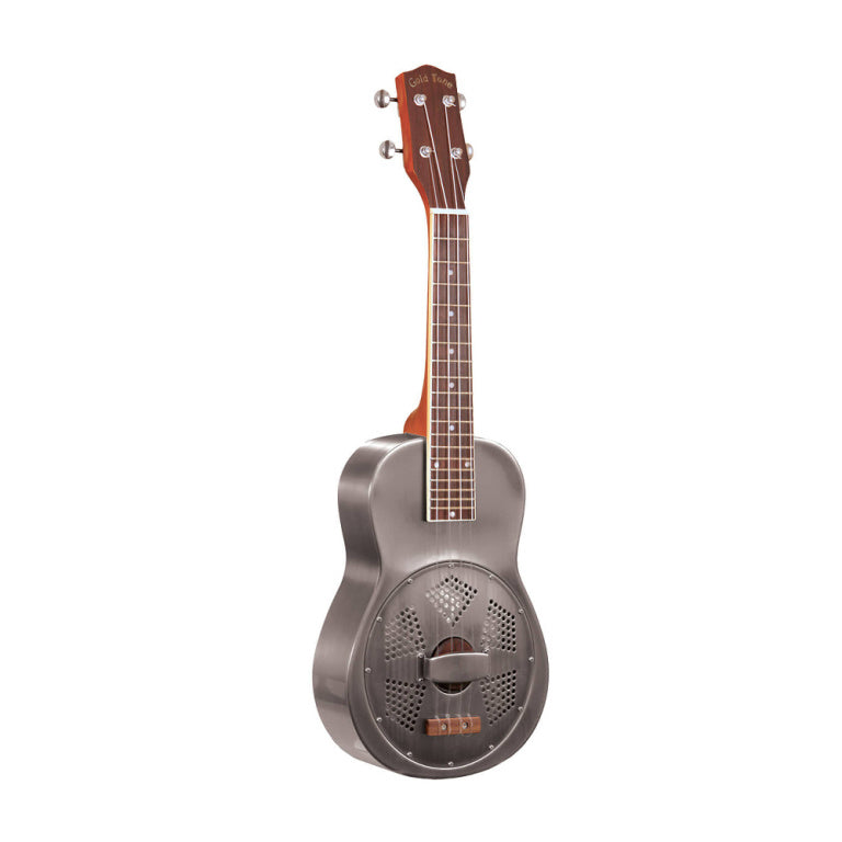Gold Tone Concert resonator ukulele with metal body and case