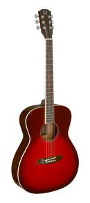JN Guitars Transparent redburst acoustic auditorium guitar with solid spruce top, Bessie series