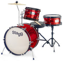 Stagg 3-piece junior drum set with hardware, 8" / 10" / 16", red