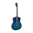 JN Guitars Transparent blueburst acoustic auditorium guitar with solid spruce top, Bessie series