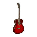 JN Guitars Transparent redburst acoustic auditorium guitar with solid spruce top, Bessie series