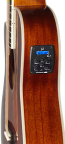 JN Guitars Dark cherryburst acoustic-electric auditorium guitar with solid spruce top, left-handed, Bessie