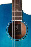 JN Guitars Transparent blueburst acoustic-electric auditorium guitar with solid spruce top, Bessie series