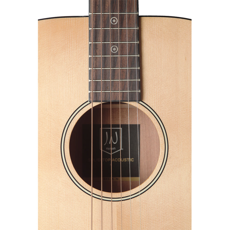 JN Guitars Natural-coloured (high gloss) acoustic auditorium guitar with solid spruce top, Bessie series