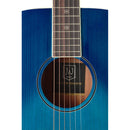 JN Guitars Transparent blueburst acoustic auditorium guitar with solid spruce top, Bessie series