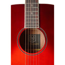 JN Guitars Transparent redburst acoustic auditorium guitar with solid spruce top, Bessie series