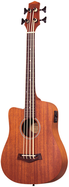 Gold Tone 23" fretless acoustic-electric micro bass with mahogany top and bag included, left-handed model