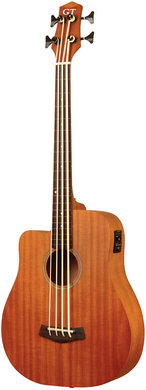 Gold Tone 25" fretless acoustic-electric micro bass with mahogany top and bag included, left-handed model