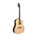 Stagg Cutaway acoustic-electric Slope Shoulder dreadnought guitar, natural colour