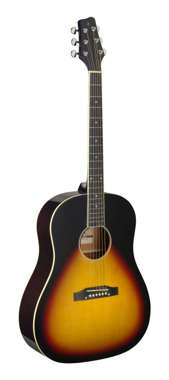 Stagg Slope Shoulder dreadnought guitar, sunburst, lefthanded model