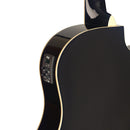 Stagg Cutaway acoustic-electric Slope Shoulder dreadnought guitar, black, left-handed model