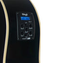 Stagg Cutaway acoustic-electric Slope Shoulder dreadnought guitar, black, left-handed model