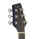 Stagg Cutaway acoustic-electric Slope Shoulder dreadnought guitar, black, left-handed model