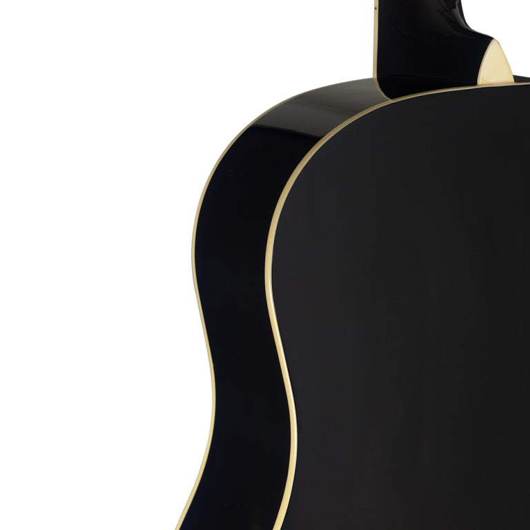 Stagg Slope Shoulder dreadnought guitar, black, left-handed model