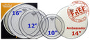 Pro Pack (10", 12", 16" Pinstripe clear + free 14" Ambassador coated)