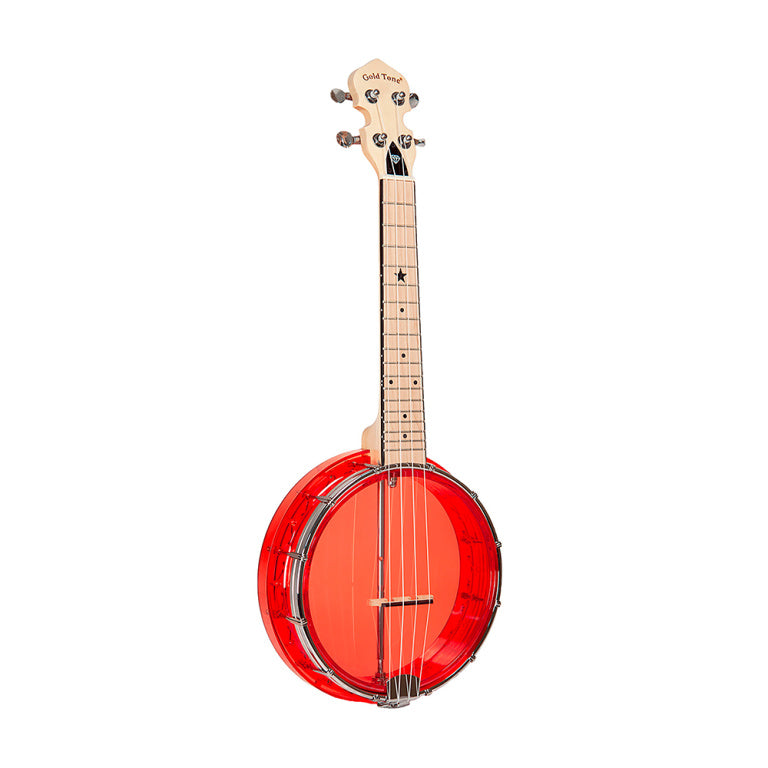 Gold Tone Little Gem see-through concert banjo-ukulele, with bag - ruby