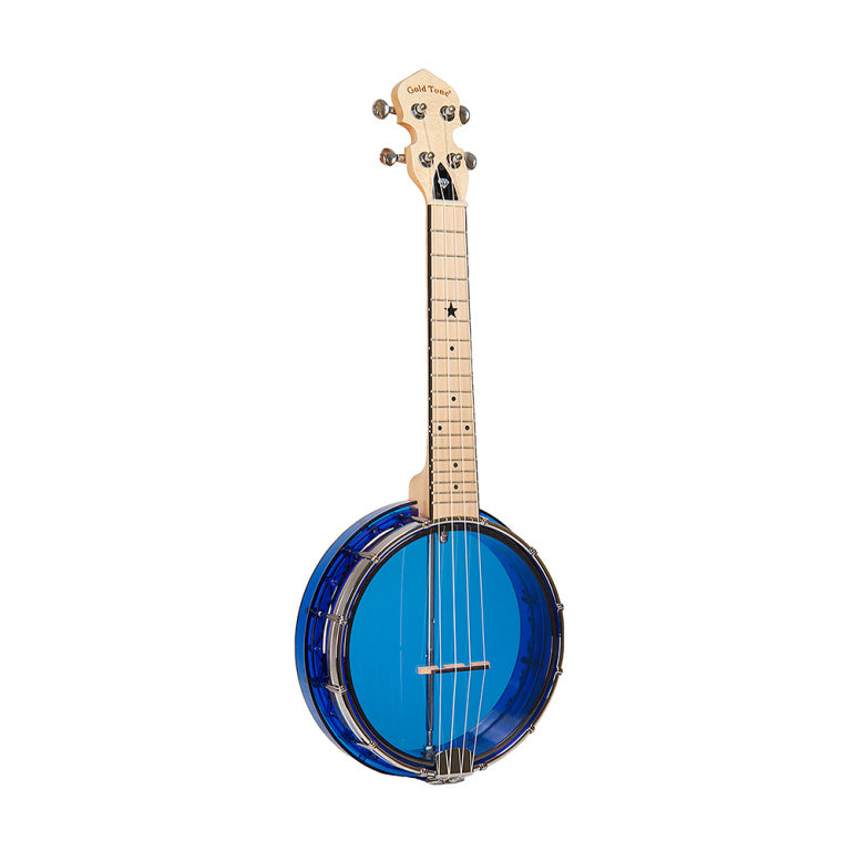 Gold Tone Little Gem see-through concert banjo-ukulele, with bag - sapphire