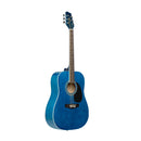 Stagg Blue dreadnought acoustic guitar with basswood top