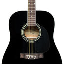Stagg Black dreadnought acoustic guitar with basswood top