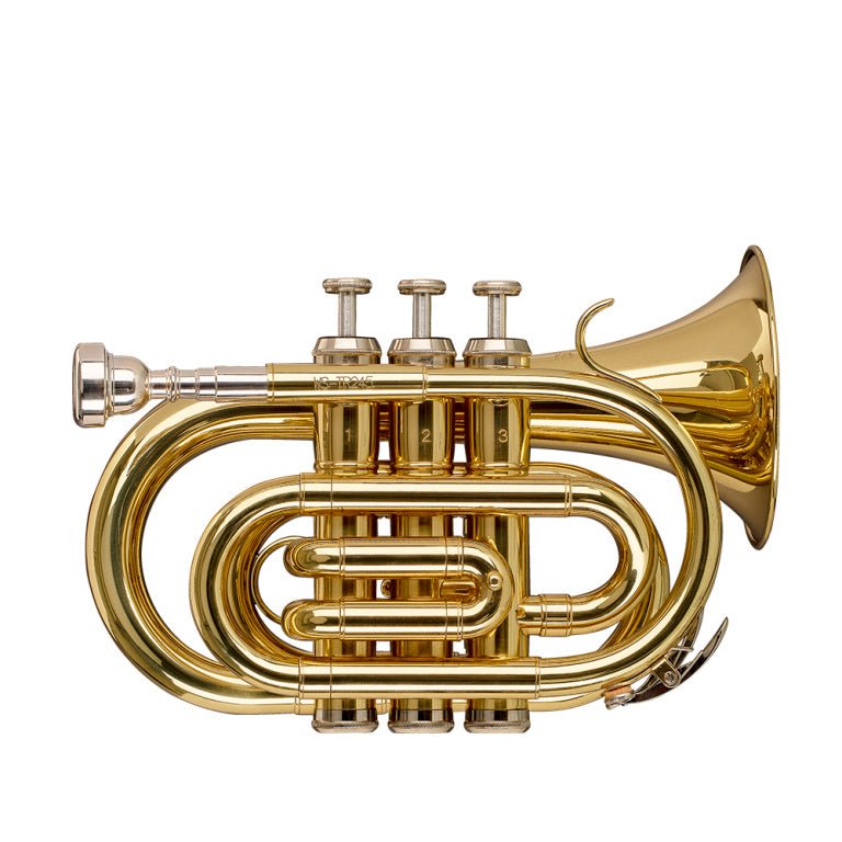 Stagg Bb Pocket Trumpet, ML-bore, Brass body material - clear lacquered