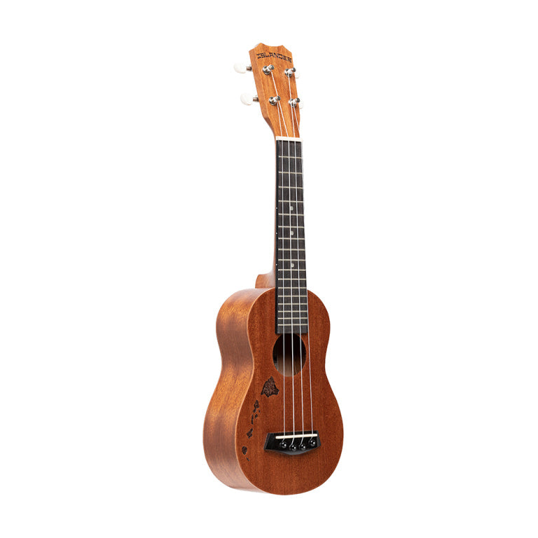 Islander Traditional soprano ukulele with mahogany top and Hawaiian islands engraving