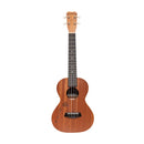 Traditional tenor ukulele with mahogany top and Hawaiian islands engraving