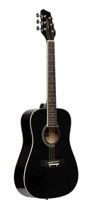 Stagg 3/4 black dreadnought acoustic guitar with basswood top