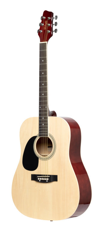 Stagg Natural dreadnought acoustic guitar with basswood top, left-handed model