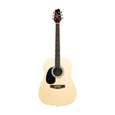 Stagg Natural dreadnought acoustic guitar with basswood top, left-handed model