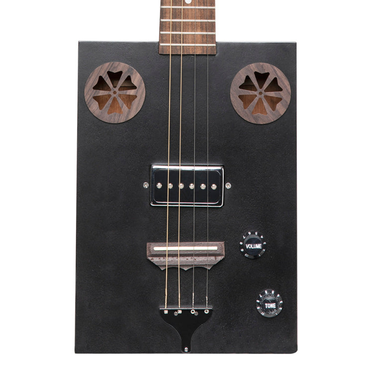 JN Guitars Acoustic-electric Cigar Box Guitar with 4 strings, sapele top, Cask series